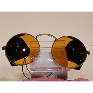 Antique Amber Willson Sunglasses Goggles Spectacles Steampunk Safety‎ Glasses